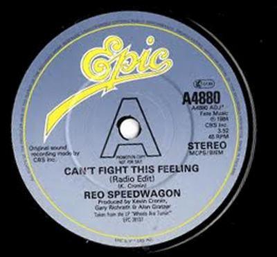 7inch Record REO SPEEDWAGON Cant Fight This Feeling A4880PROMO EPIC 1985 UK Rock Used