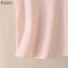 ZANZEA Women Casual Round Neck Loose Sleeveless Stripe Tank Tops