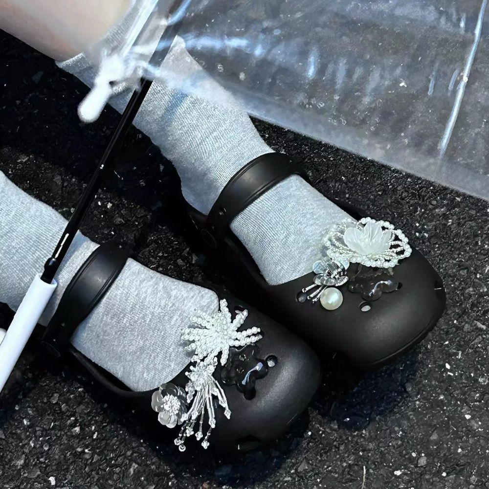 Beaded Flower Metal Bead Pearl Bowknot Original Shoe Charms Fashion Flowing Ballet Shoe Decorations Luxury DIY Shoe Accessories