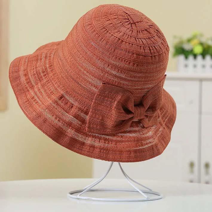 

WTEMPO женские однотонные солнцезащитные шляпы с бантом, универсальные повседневные мягкие складные дышащие солнцезащитные шляпы-ведра 56-59cm оранжевый