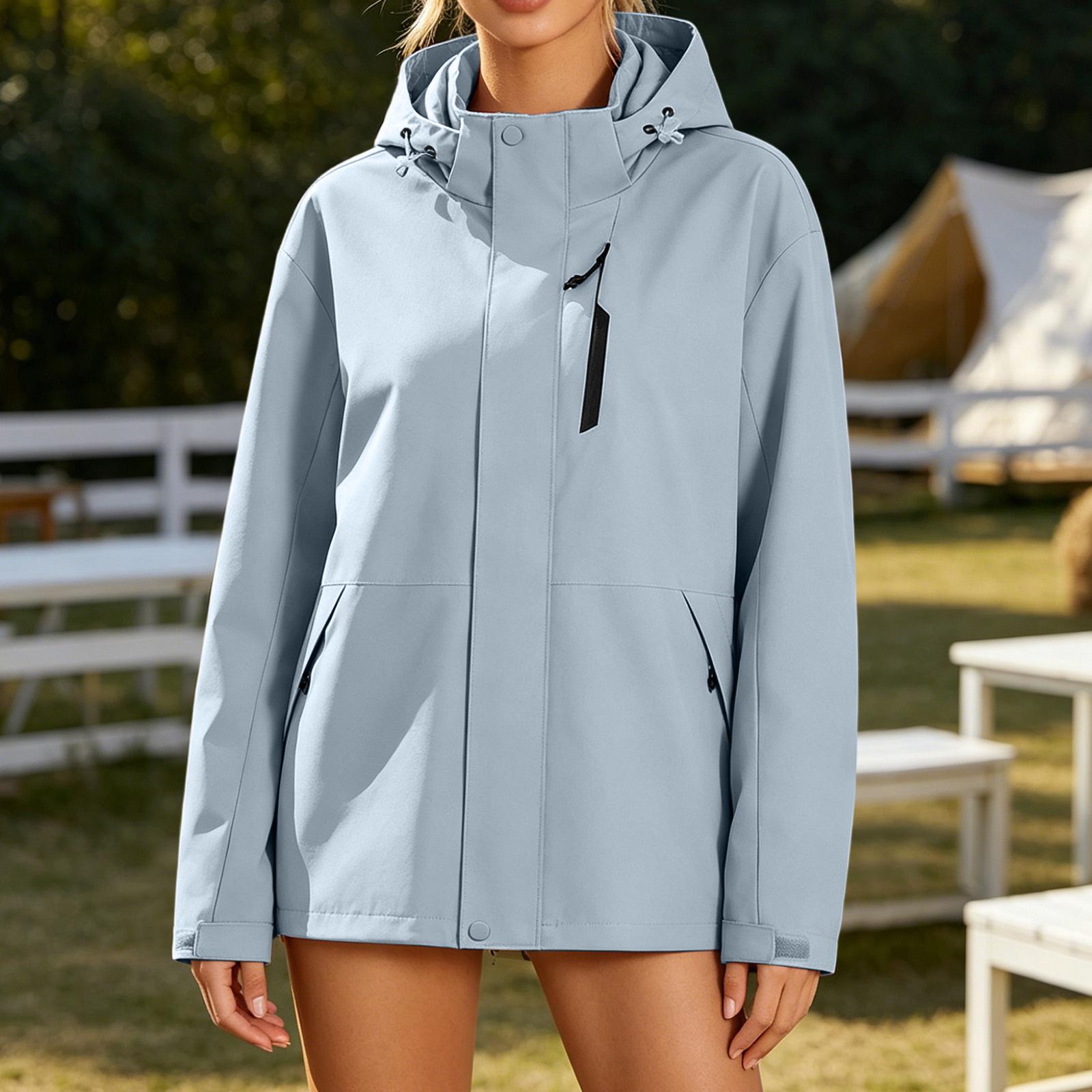 Women s Hooded Windbreaker Jacket Outdoor Lightweight Coat S