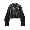 2026 European & American Washed Faux Leather Motorcycle Jacket - New Autumn/Spring Collection