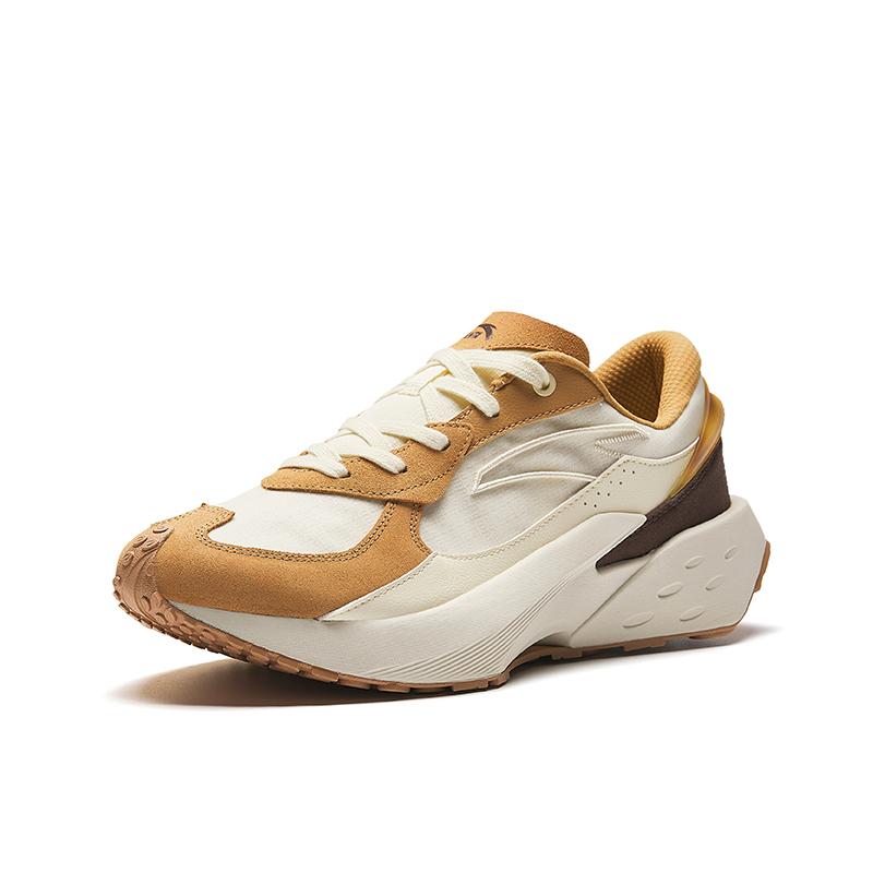 Anta Ice Sugar 4 Shock Absorption Non-Slip Wear-Resistant Low-Top Casual Shoes Men Sneaker Light-White Brown 912428802-4