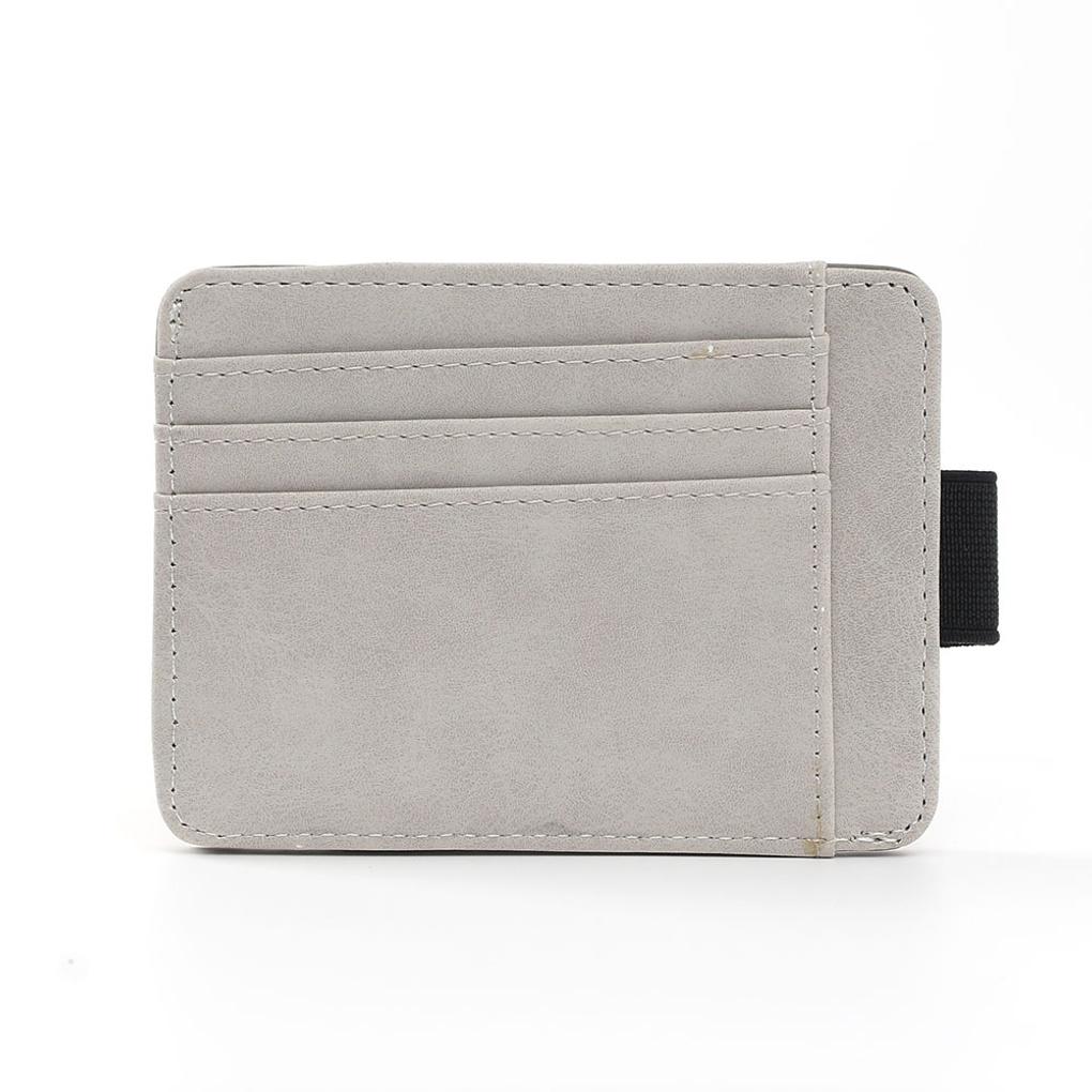 Basic Faux Leather Card Holder (Light Gray)