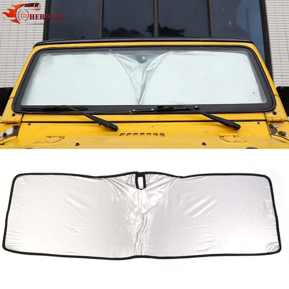 Windshield Sun Shade Heat Shield UV Visor Cover for Jeep Wrangler TJ JK JL JT