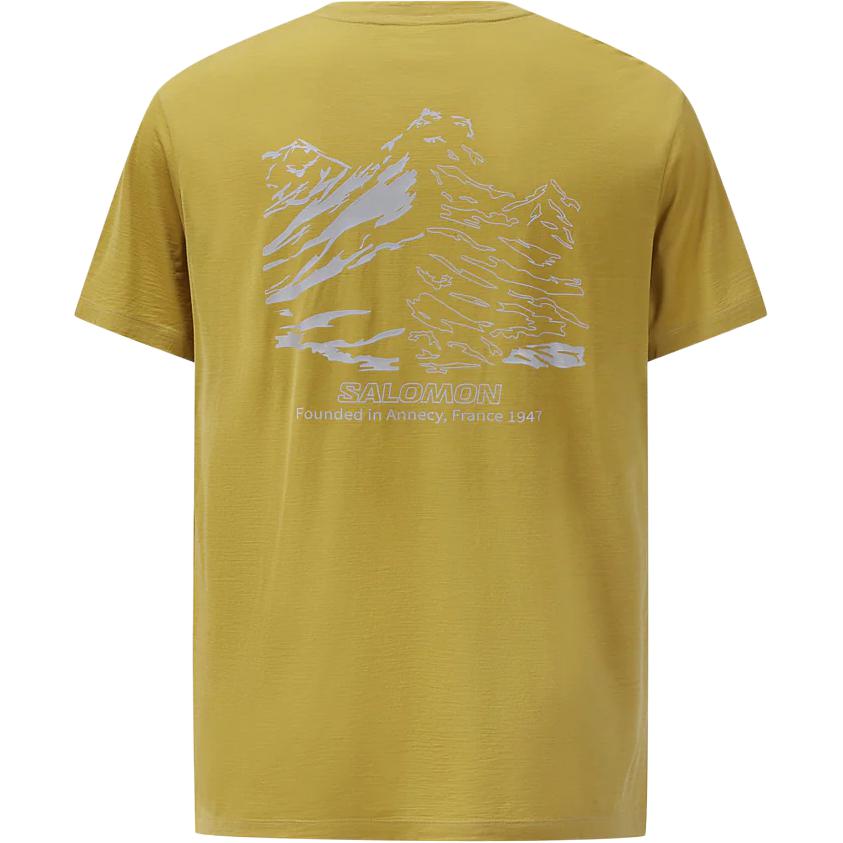 SALOMON T Shirts Men's Mustard Crew Neck C28081