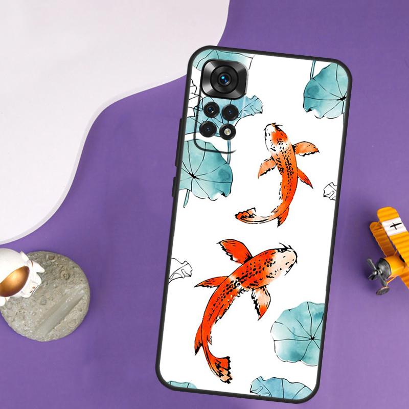 Koi Carp Fish Yin Yang Case For Xiaomi Redmi Note 13 Pro 14 12 9 10 11 Pro 10S 11S 12S Redmi 14C 13C 10C 12C Cover