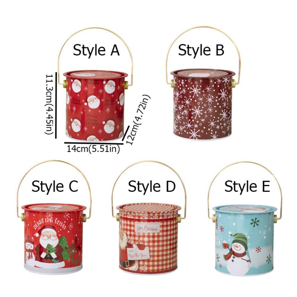 Santa Claus Christmas Candy Box Snowman Cookies Biscuit Case Xmas Candy Bucket  New Year