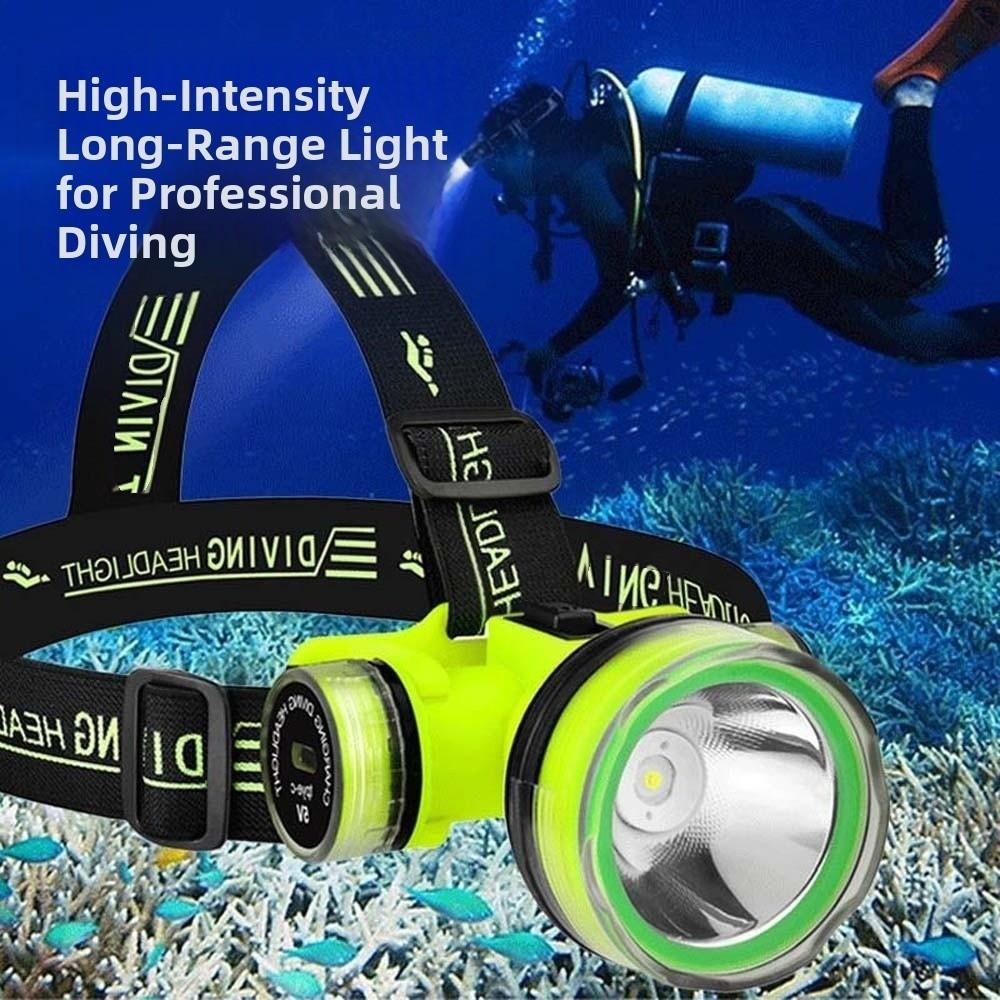 1200mAh Diving Headlamp Portable LED Beads Head Mounted Mining Lamp Rechargeable Magnetic Switch Underwater Headlight Night