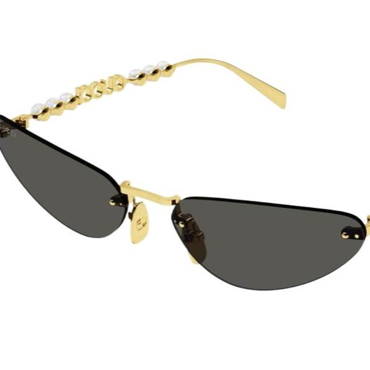 Gucci Cat Eye Logo Design Metal Irregular Shape Sunglasses Women sunglasses Gold GG1920S