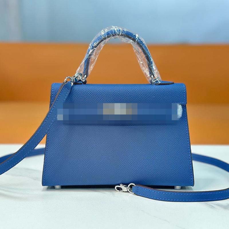 Second Generation Palm Print Cowhide Mini Small Keli Handbag 2025 New Bag Women's Commuter Versatile Shoulder Messenger Bag