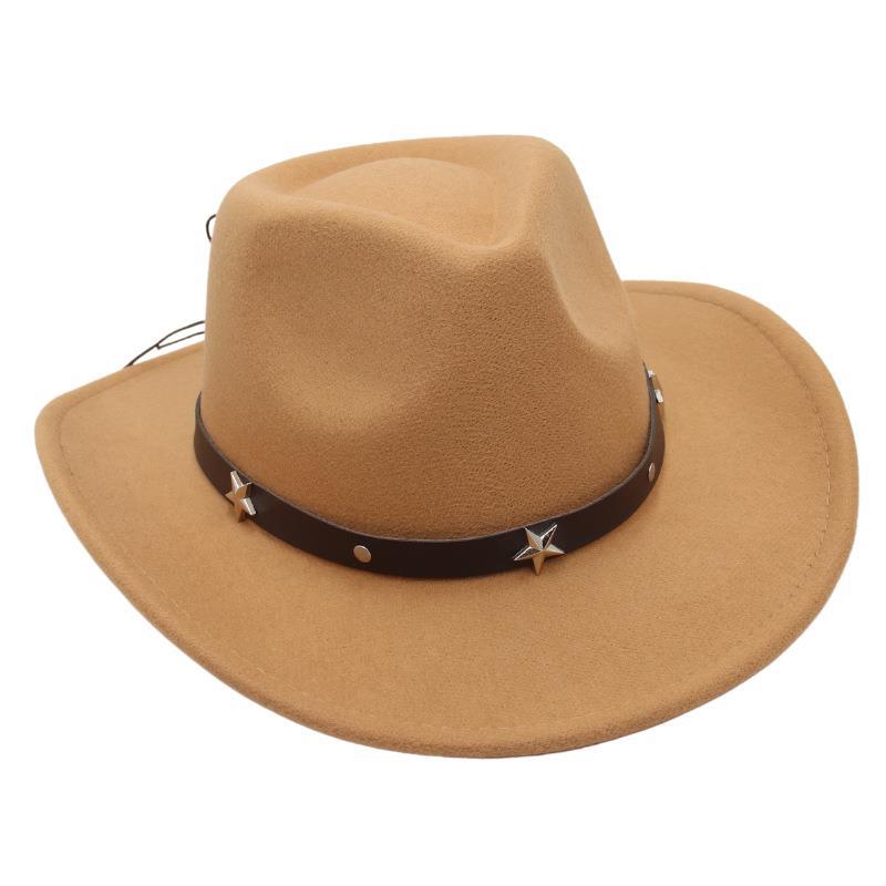 Black Top Hat Western Cowboy Hat Jazz Hat Knight Felt Hat British Retro Woolen Hat