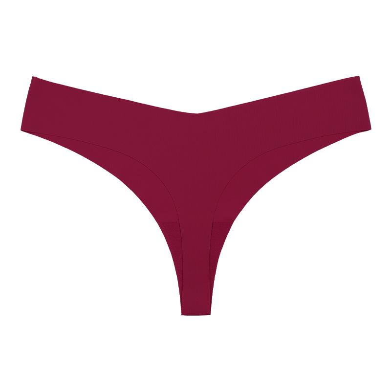 

Traceless thin breathable pure cotton crotch underwear, sexy T-shaped European and American large size comfortable fitness yoga thong S темно-красного