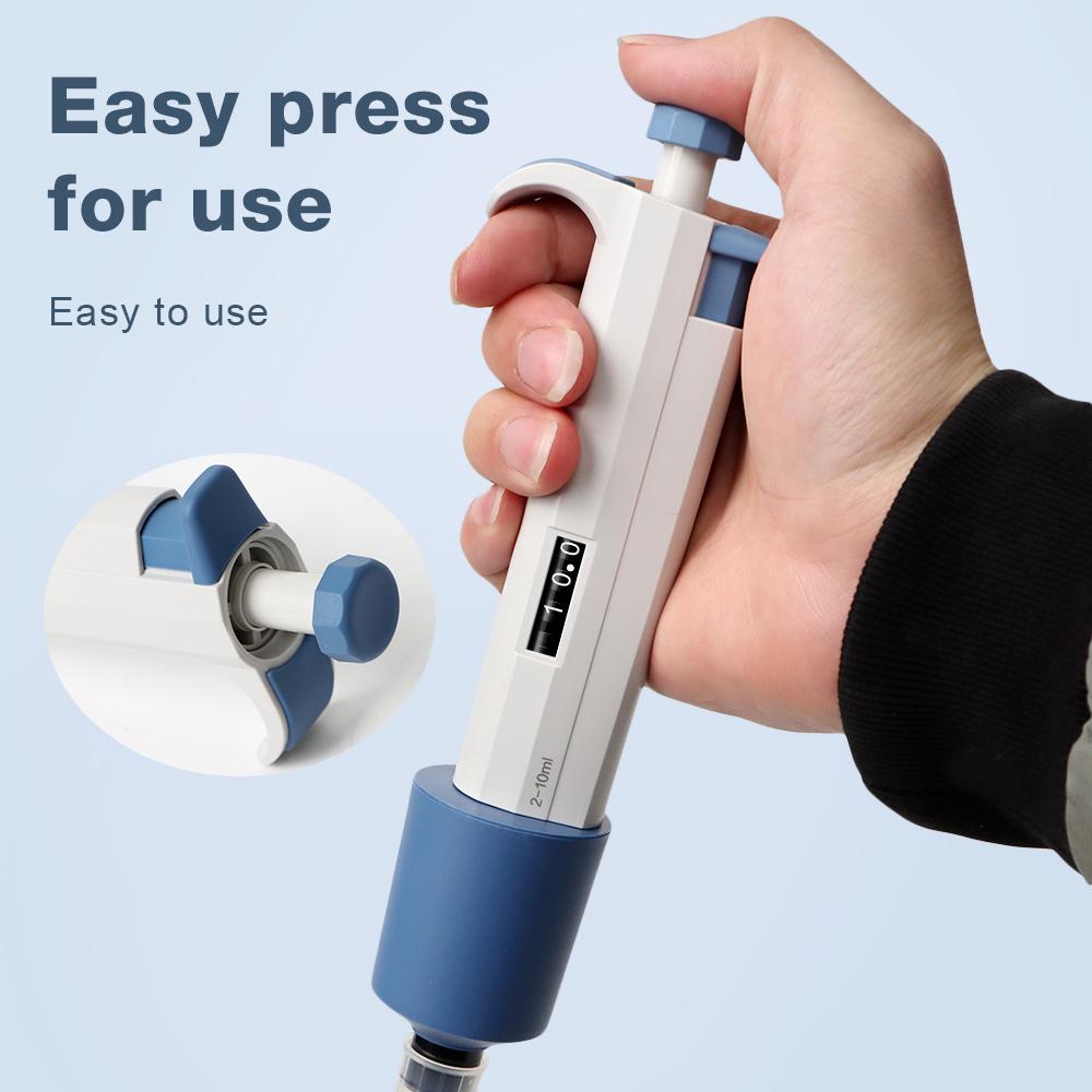Single-channel Laboratory Pipette Micropipette Adjustable Volume Mechanical Pipettor Pipet 1-10ml Analysis Pipette Pen With Tip