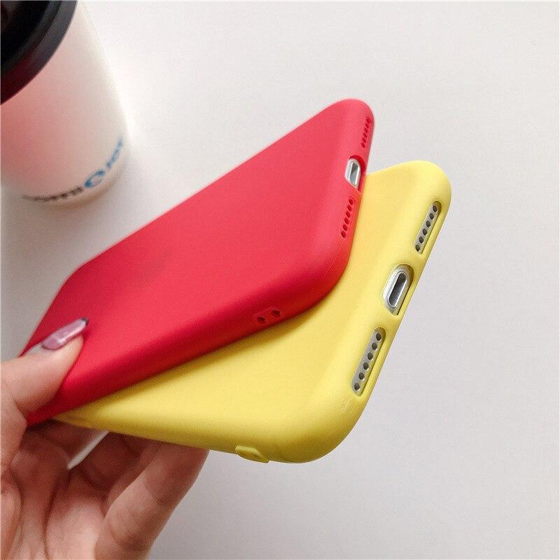 Soft Silicon Phone Case For iPhone 13 12 11 Pro Max SE 2020 X XR XS 6 6s 7 8 Plus 11 Candy Color Back Protector Cover Case