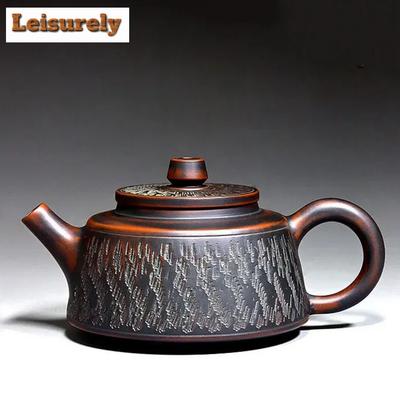 200ml Vintage Lila Ton Teekanne Boutique Handgefertigt Qingzhou Nixing Keramik Brennofen Wechsel Kessel Chinesischer Filter Schönheits-Teeset Geschenk