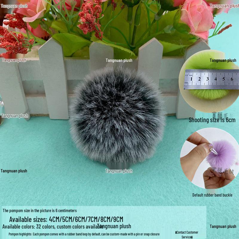 Umělé pompony z králičí kožešiny: 3cm, 4cm, 6cm pro DIY módní doplňky a dekorace