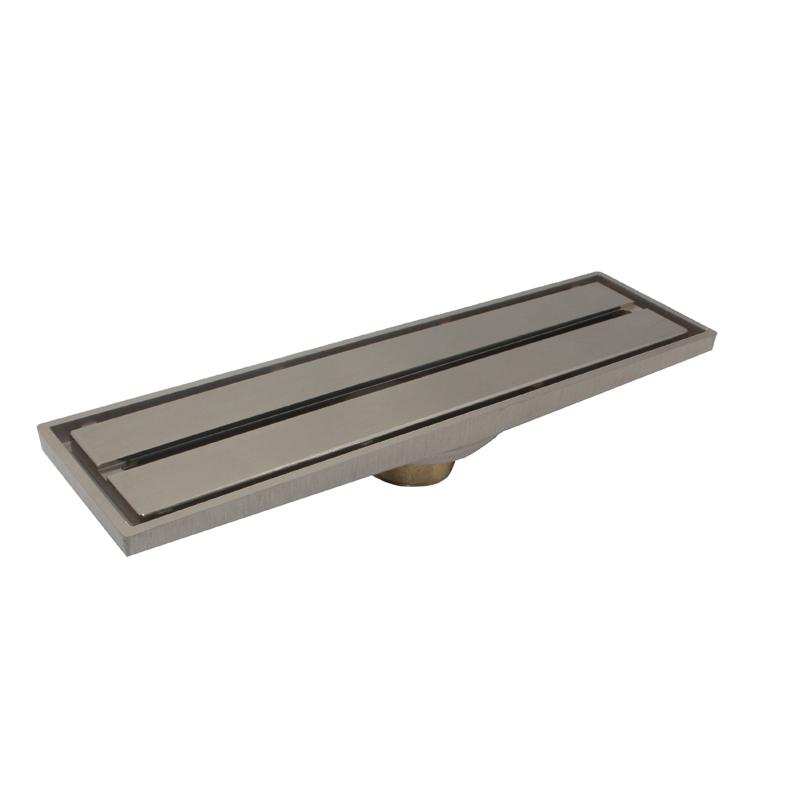 Bangqi Antique Brass Invisible Long Bathroom Shower Kitchen Floor Drain Industrial Floor Drain (Black,Brass)