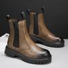 FashionDesigner Mens 2024 Spring Autumn Chelsea Ankle Motorcycle Chelsea Safety Platform Cowboy Boots Genuine Leather Shoes for Men
