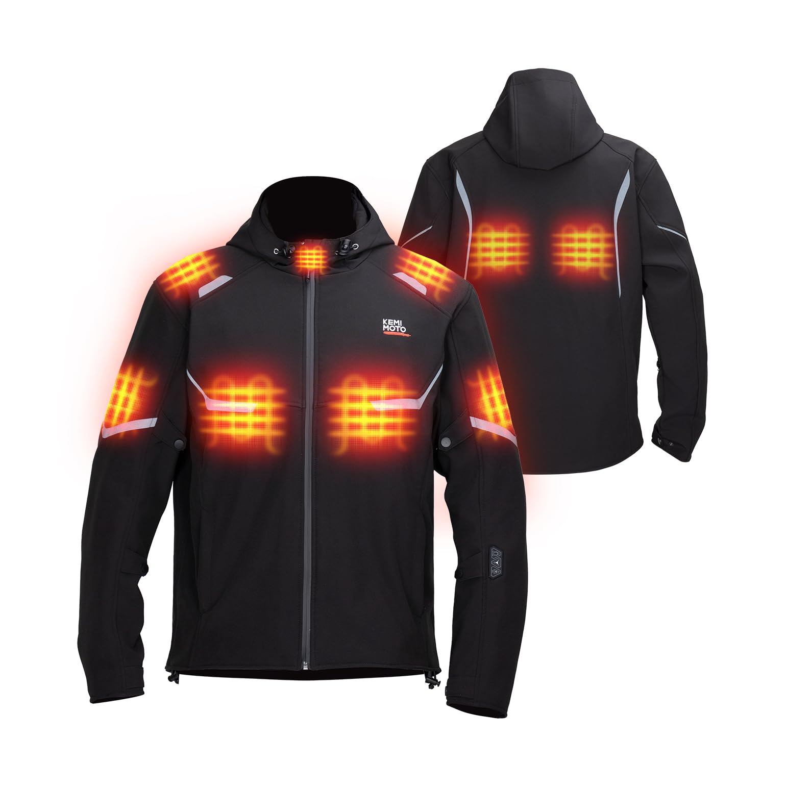 

KEMIMOTO 12V Электрическая мотокуртка с подогревом, с защитой плеч и локтей, 9 зон нагрева, быстрый нагрев, 3 температурных режима и защита от холода для зимы, размер мужской