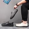 Fashion High Quality Mens Loafers Two Layer Leather Lightweight Slip on Comfy Versatile Men Casual Shoes Breathable Men Driving Footwear