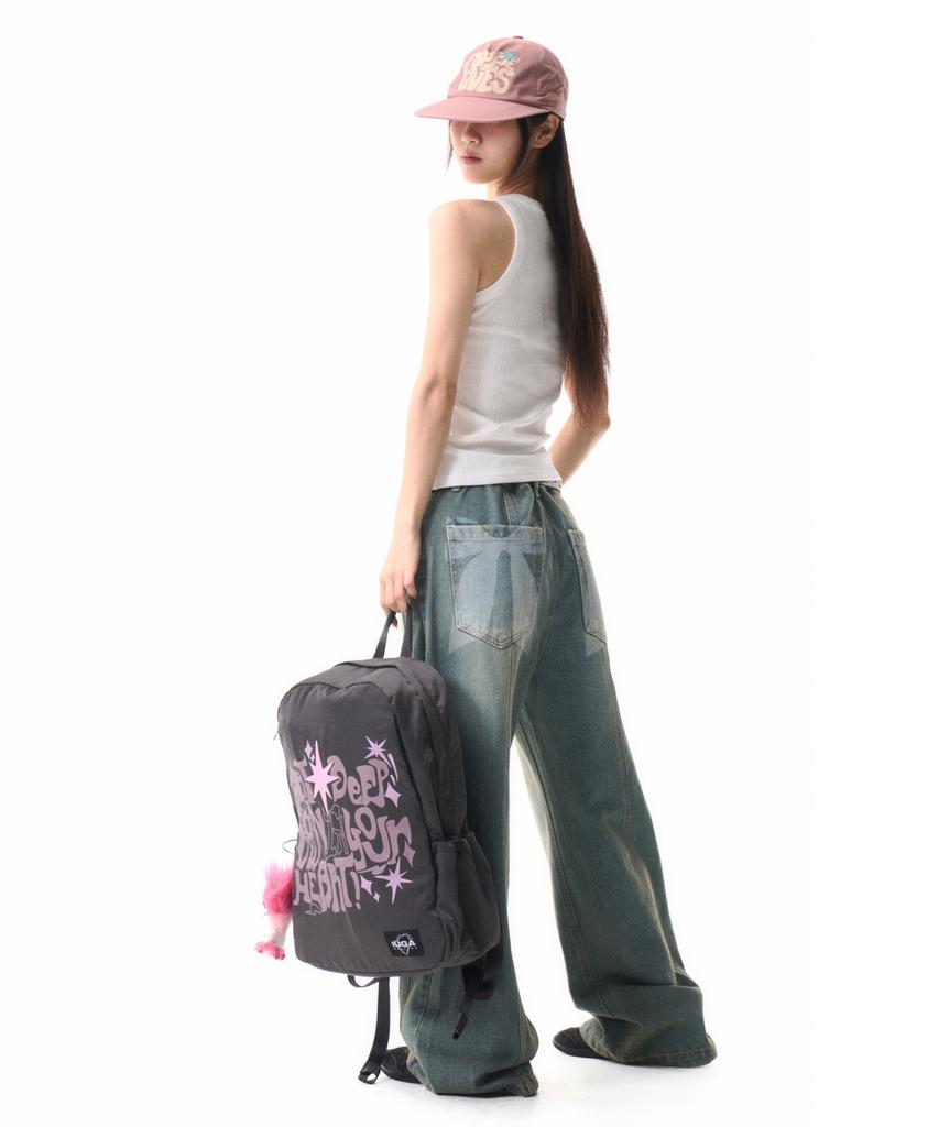 IUGAMAKARAS Printed Nylon Ball Cap (Pink)
