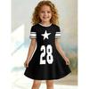 Cute Dress for Young Girls, Short Sleeved Round Neck Children's Party A-line Dress Suitable for Birthday Gifts