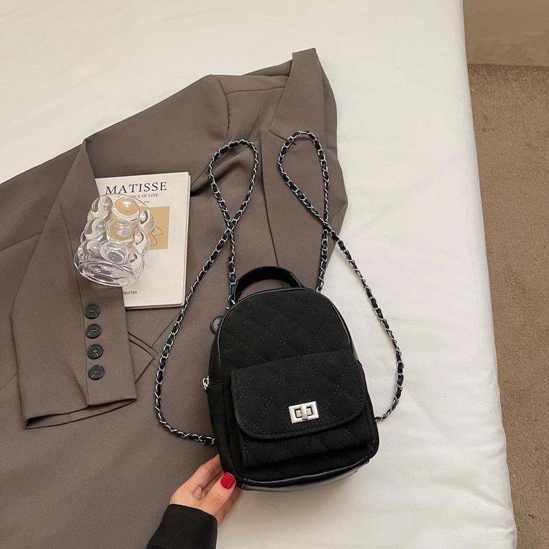 Autumn and winter retro backpack bag women's new diamond chain bag single shoulder crossbody small backpack