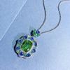 18k White Gold 9 *11mm Sapphire Courndum Necklaces For Women Engagement Gift 925 Sterling Silver Fine Jewelry