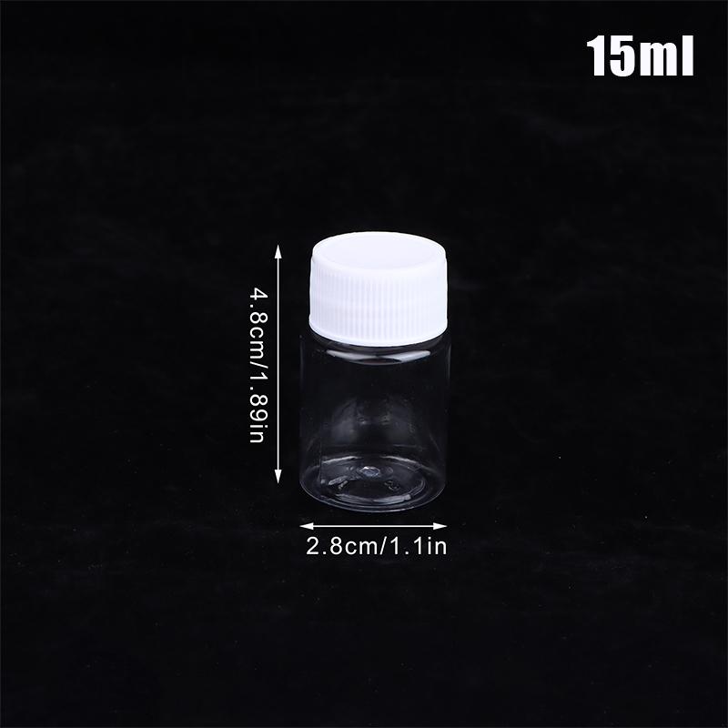 15-500Ml Transparent Plastic Bottle Wide Mouth Medicine Bottle With Screw Lid Seal Vials Liquid Reagent Container Food Grade