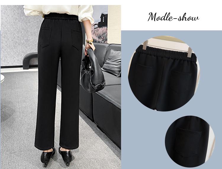 Pantalones Casuales Adelgazantes Negros de Primavera Temprana - Moda para Mujer Tallas Grandes 300 Jin MM