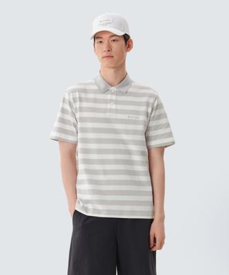 SNOWPEAK APPAREL Cotton Striped Polo Shirt (S25Mmfps49) Ice Gray