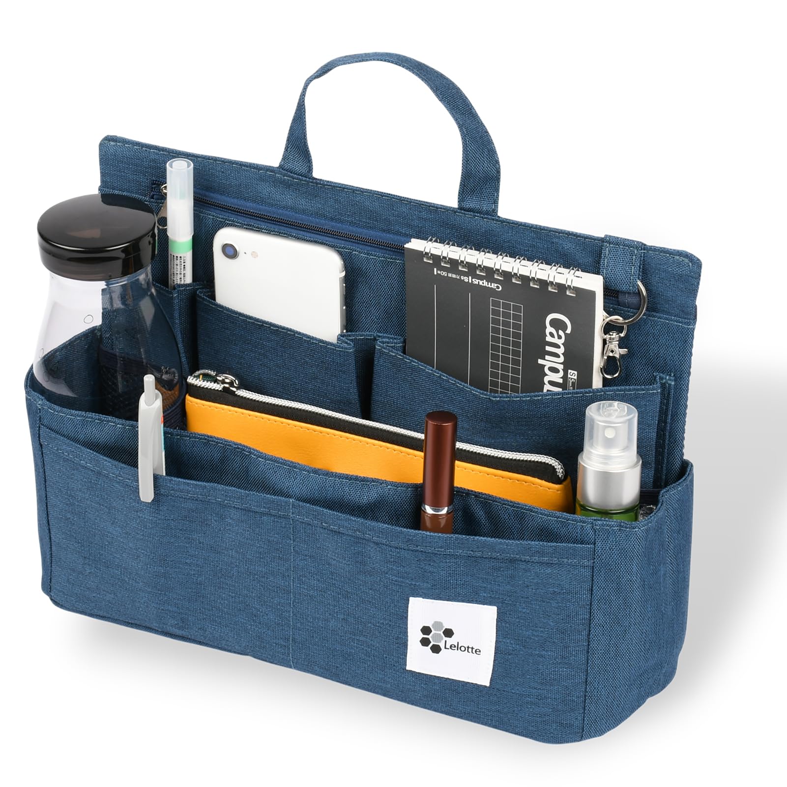 

Bag-in-Bag for Large Tote Bags [12 Storage Compartments for Easy Storage] Freestanding, A4 Size, Horizontal, Inner Bag, Dividers, Storage,