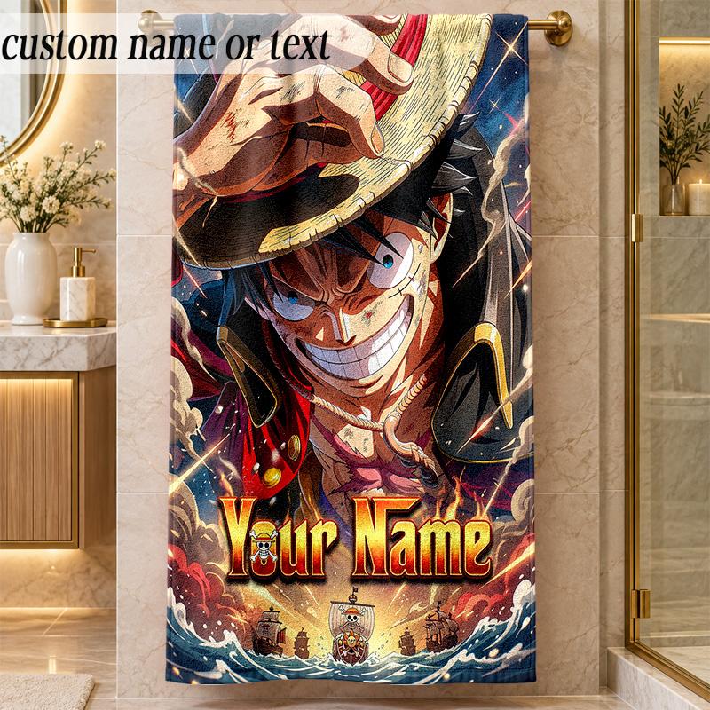 Beach TowelOne Piece Custom Name Text Personalized Soft Towel for Beach Pool Indoor Home Decor Gift