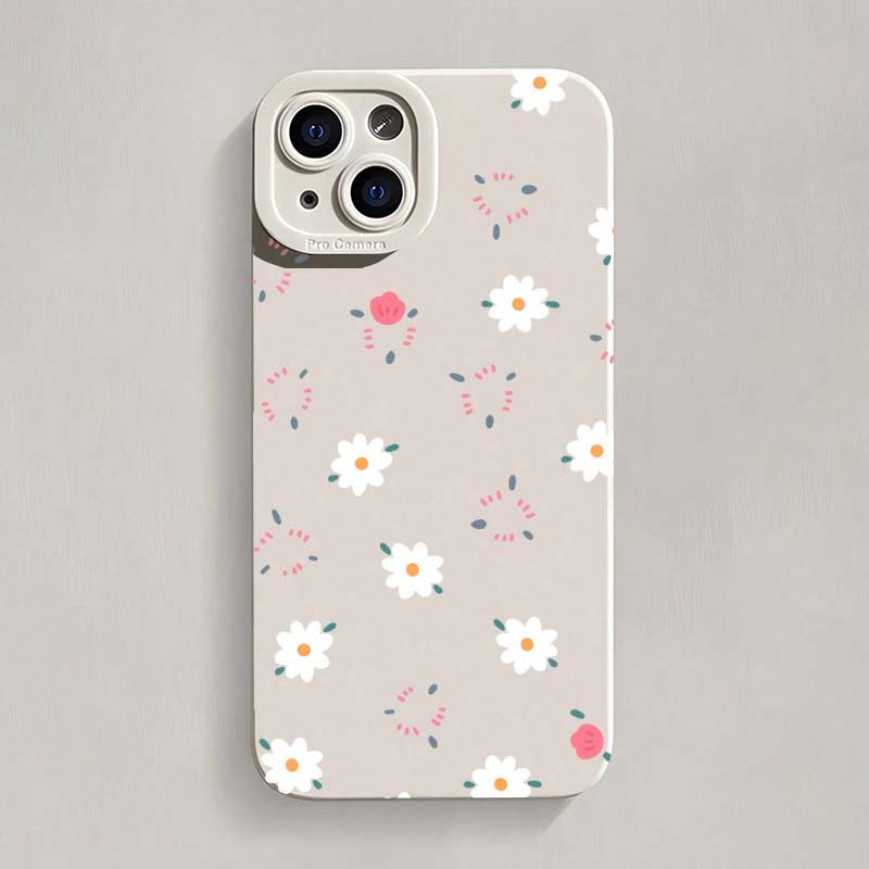 

Cute Daisy Floral Heart Gentle Style Phone Case for iPhone 17 16 15 14 13 12 11 Series Pro Max Plus Double Layer Protection iphone 11 Pro