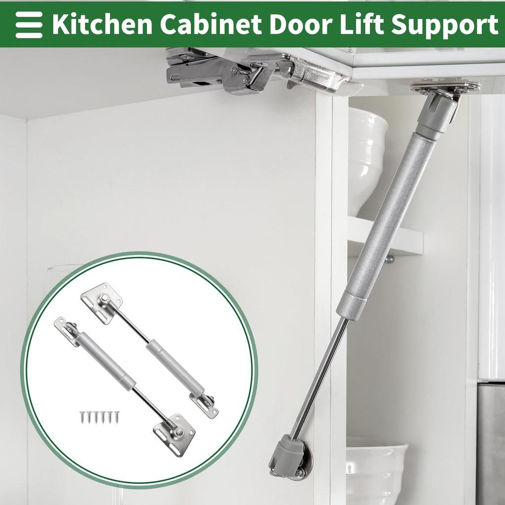 Motoforti Universal Lift Support Strut Gas Springs, 7 inch/180mm, 18lb/80N/8kg, Carbon Steel, Silver Tone, Set of 2