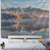Church Snow Mountain Reflection Tapestry Wall Hanging Bohemian Wind Hippie Psychedelic Rivers Dormitory Modern Home Decor