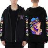 JoJo's Bizarre Adventure Anime Hooded Men Women Hot Manga Zipper Hoodies Plus Size Sweatshirt Harajuku Streetwear Zip Up Jacket