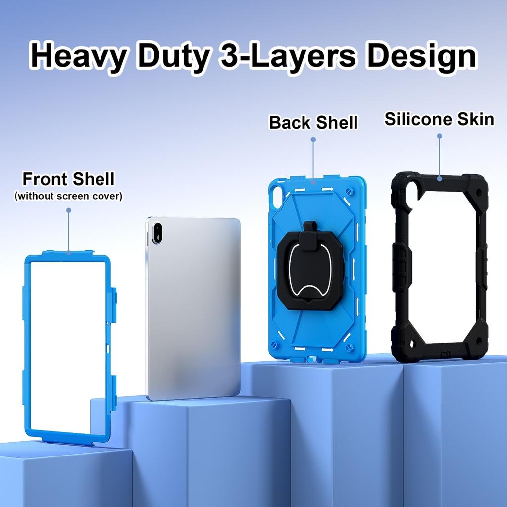 Für Huawei MatePad SE 11.360° Drehbarer Griff Schwerlastschutz Ständer TPU+PC 3in1 Stoßfeste Tablets PC Hülle