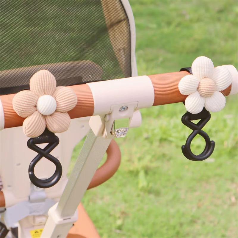 Baby Stroller Hook Sweet Flower Children Cart Umbrella Hanging Bag Storage Loop Hook Infant Supplies Storage Accessories