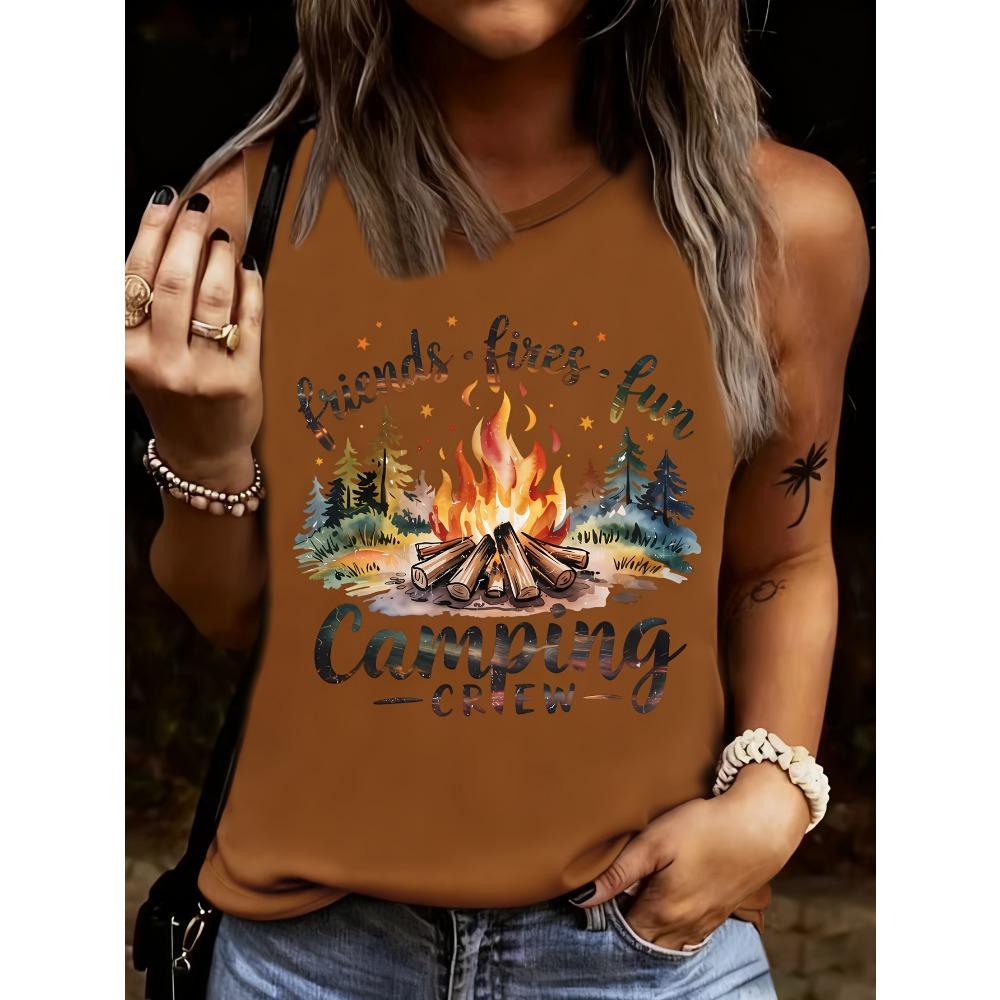 One Piece Friend Campfire Fun Camping Printed Vest