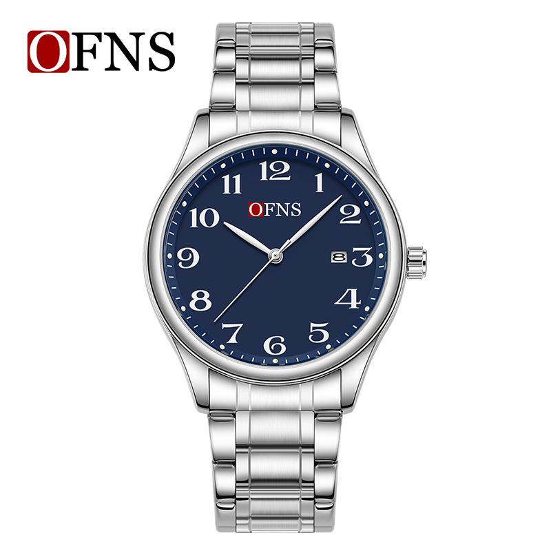 OFNS Large Dial Luminous Quartz Watch with Calendar, Waterproof Digital Design for Seniors