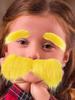 Yellow Mustache And Eyebrows Funny Self Adhesive Costume Accessories Funny Christmas Costume for Holiday Party Supplies Autumn