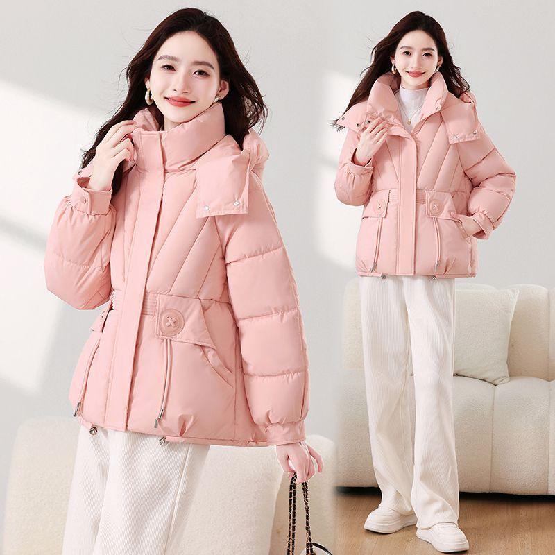 Fashion Korean Style Short Hooded Loose Warm Winter Thickened Cotton Padded Coat Simple Design