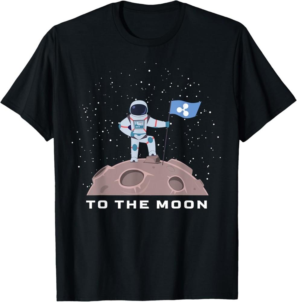 Ripple to the moon XRP Crypto Astronaut with XRP Flag T-Shirt Unisex T-Shirt XL