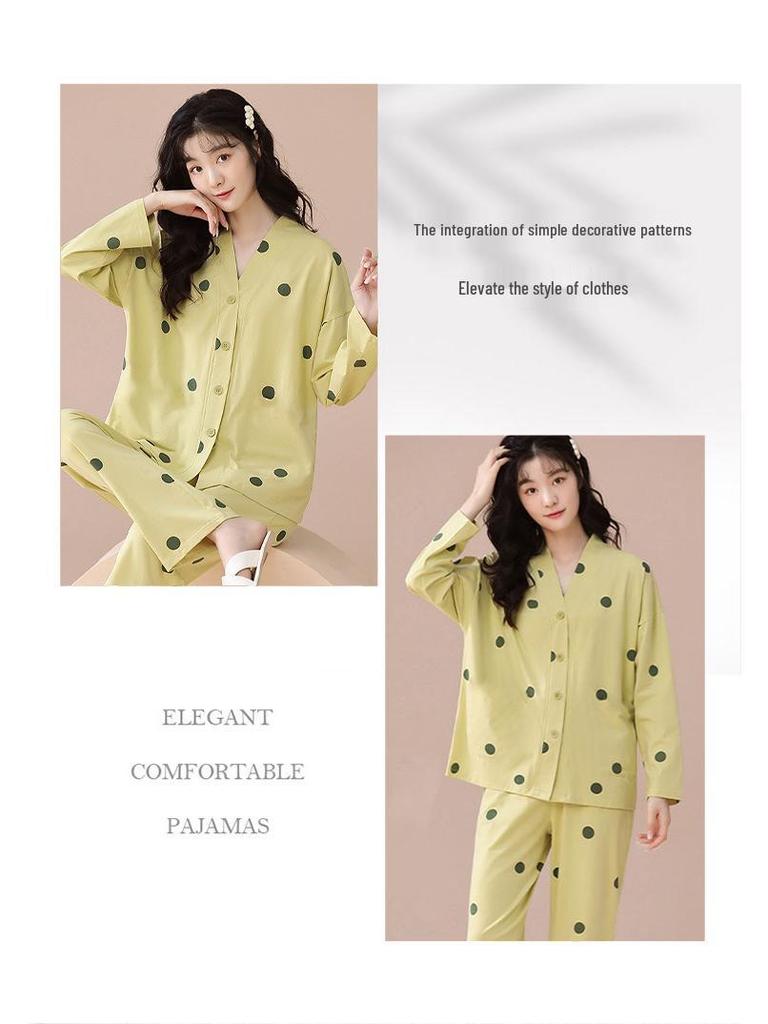 Women's Pajamas Set 2024: Long-Sleeved Home Wear for Spring, Autumn, and Winter. Perfect for Micro-Business Live Broadcasts.