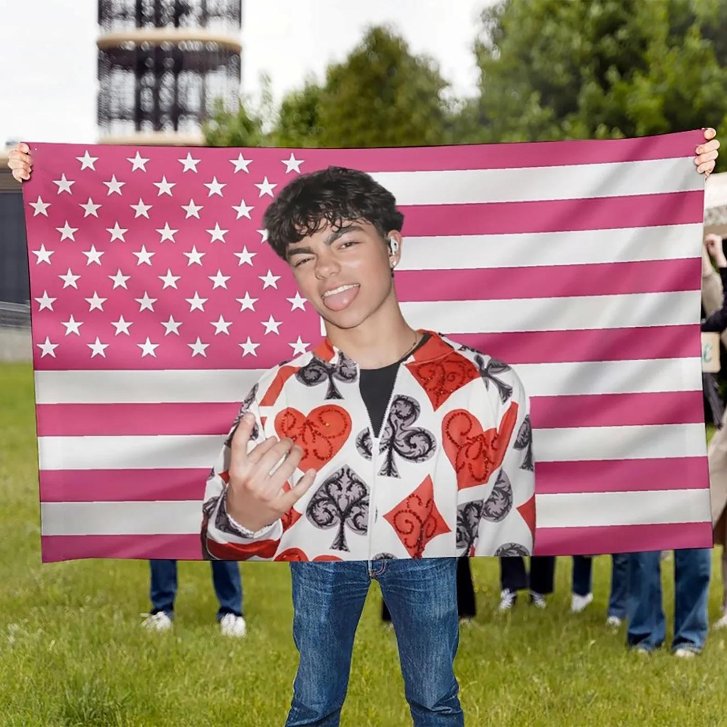 1PC M-Malachi Barton Pink American Flag Tapestry for Teen Dorm Bedroom Wall Decor Fan Gift 100X70CM