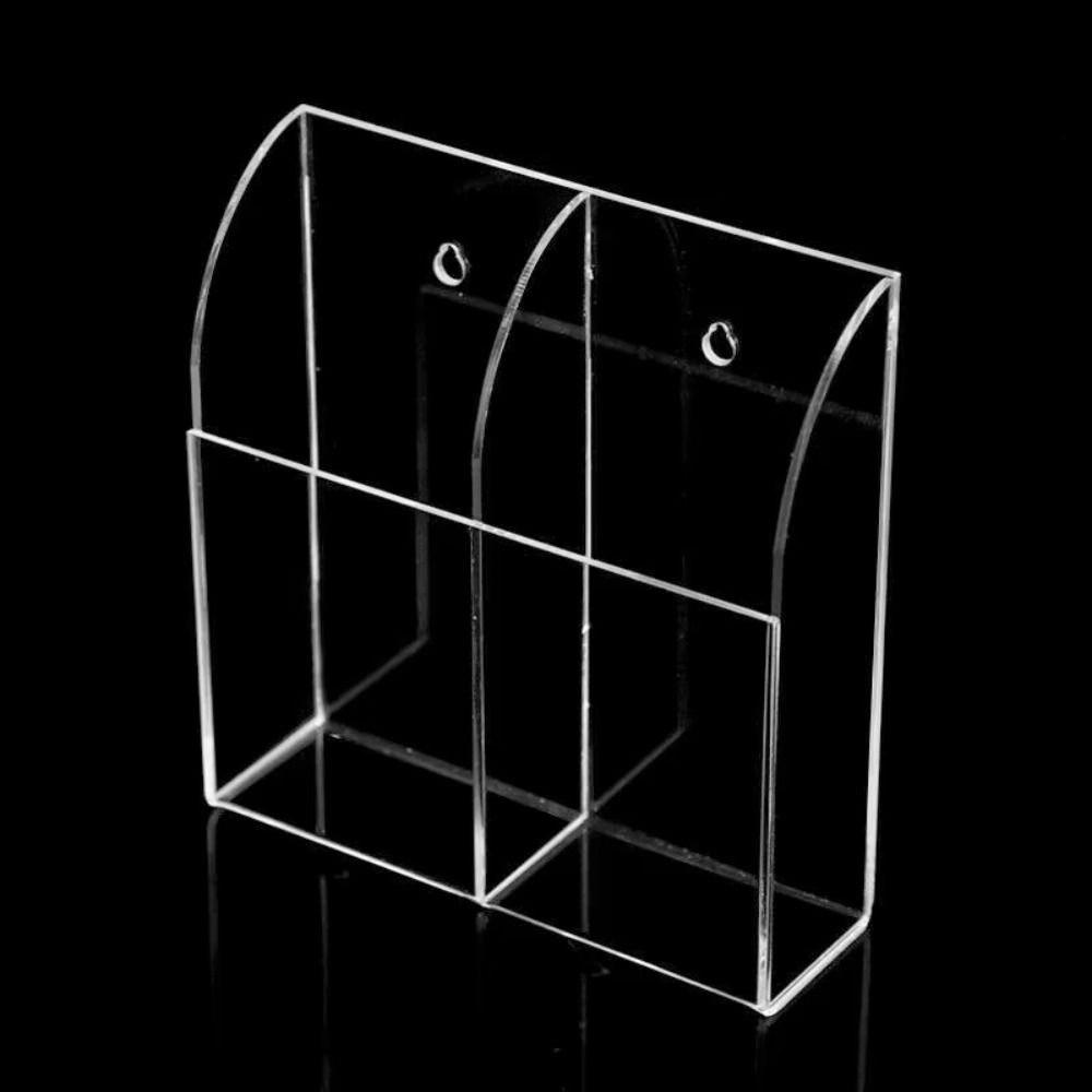 

Wall Mounted Remote Control Holder Acrylic Makeup Organizer Pen Storage Box TV Remote Control 2 grids