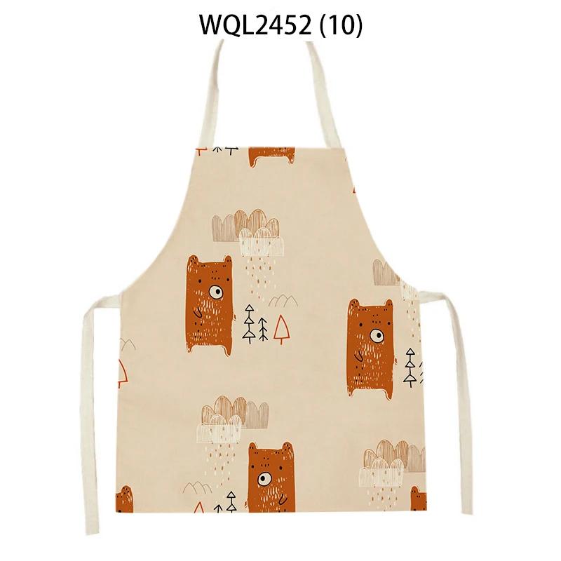 Animal Snail Rabbit Printing Apron Adult Kids Sleeveless Kitchen Apron Linen Cooking Baking Accessories Apron Cleaning Tool