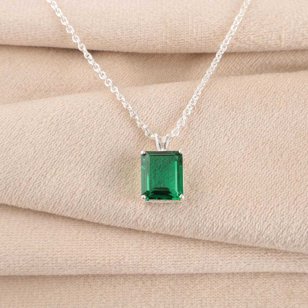 Chrome Diopside Gemstone 925 Sterling Silver Jewelry Pendant 0.69" Wedding Gift PP-58-8